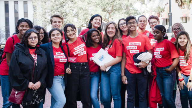 Group photo of nearly 20 Students Demand Action volunteers at an Advocacy Day